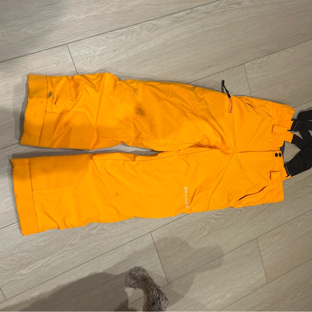 Spyder Orange Snow Pants with Black Straps